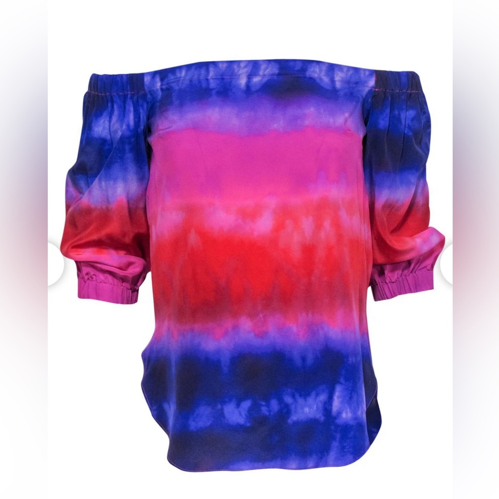 Amanda Uprichard - Purple & Pink Marbled Silk Blouse Sz S. MWOT